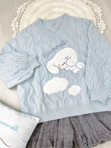 Cinnamoroll Blue V-neck Sweater