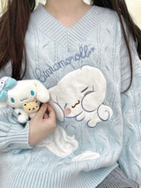 Cinnamoroll Blue V-neck Sweater