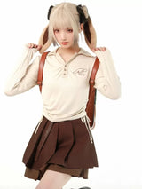 Cinnamoroll Beige Slim Fit Top Drawstring Side