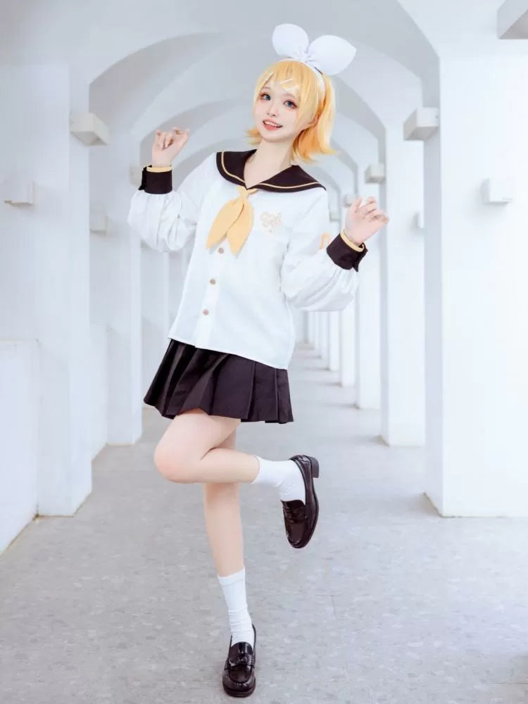 Kagamine Rin White Sailor Collar Shirt with Free Bowtie