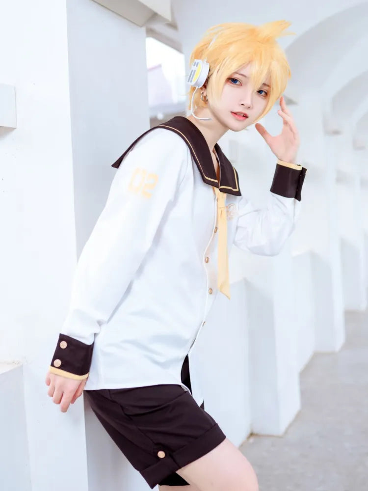 Kagamine Len Sailor Collar White Shirt with Free Tie