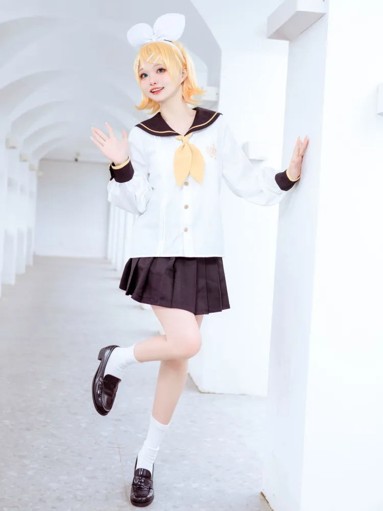 Kagamine Rin White Sailor Collar Shirt with Free Bowtie