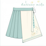 Hatsune Miku Collab Orchid Embroidery Pleated Skirt Asymmetrical Design