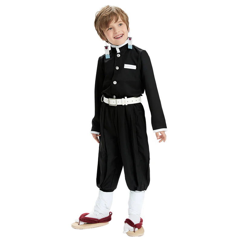 Demon Slayer Kimetsu No Yaiba Kamado Tanjiro Kids Children Uniform Outfits Cosplay Costume