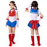 Anime Sailor Moon Halloween Carnival Suit Tsukino Usagi Cosplay Costume Kids Grils Dress Outfits