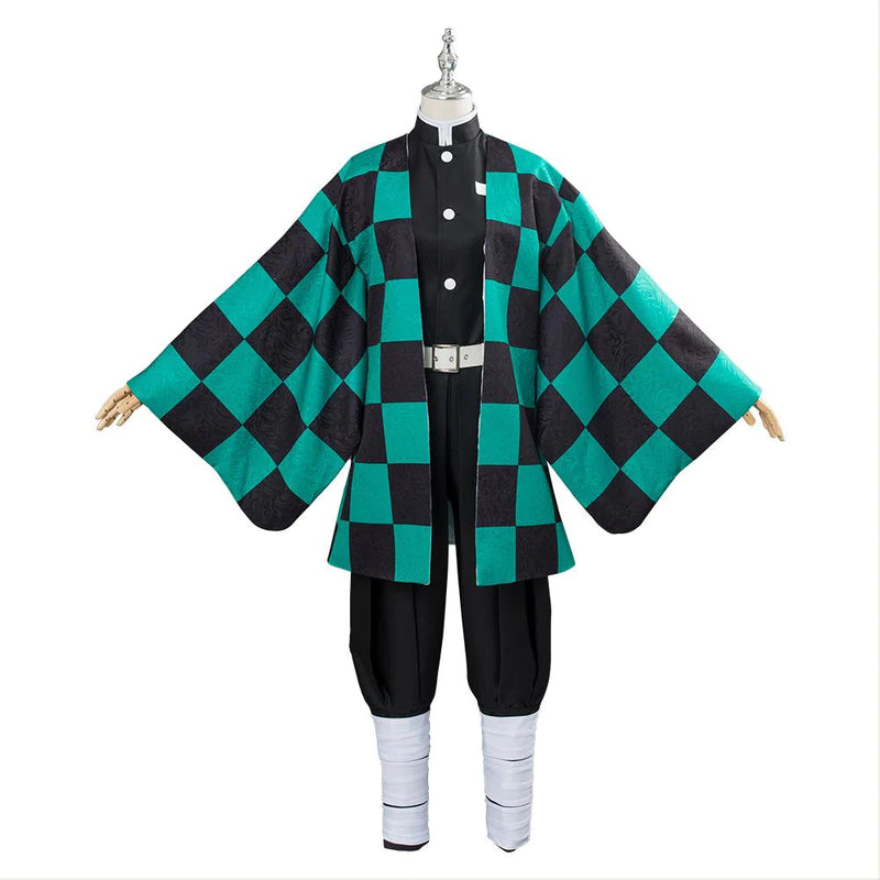 Demon Slayer: Kimetsu No Yaiba Kamado Tanjirou Outfit Cosplay Costume Halloween Carnival Suit