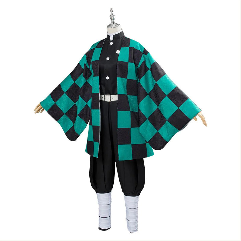 Demon Slayer: Kimetsu No Yaiba Kamado Tanjirou Outfit Cosplay Costume Halloween Carnival Suit