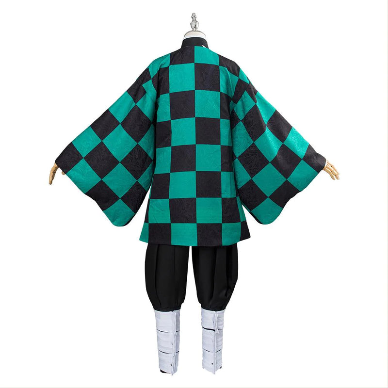 Demon Slayer: Kimetsu No Yaiba Kamado Tanjirou Outfit Cosplay Costume Halloween Carnival Suit