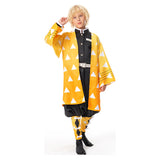 Demon Slayer Kimetsu No Yaiba Agatsuma Zenitsu Kids Children Uniform Outfits Cosplay Costume