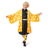 Demon Slayer Kimetsu No Yaiba Agatsuma Zenitsu Kids Children Uniform Outfits Cosplay Costume