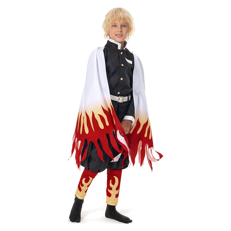 Demon Slayer Kimetsu No Yaiba Rengoku Kyoujurou Kids Children Uniform Outfits Cosplay Costume