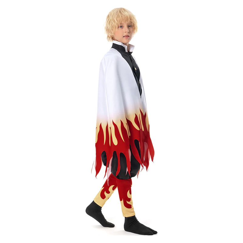 Demon Slayer Kimetsu No Yaiba Rengoku Kyoujurou Kids Children Uniform Outfits Cosplay Costume