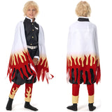 Demon Slayer Kimetsu No Yaiba Rengoku Kyoujurou Kids Children Uniform Outfits Cosplay Costume