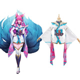 League Of Legends LOL Halloween Carnival Suit Fox Ahri The Nine-Tailed Fox Cosplay Costume Women Kimono Dress Outfit