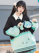 Hatsune Miku Collab Colorblock Design Sweater