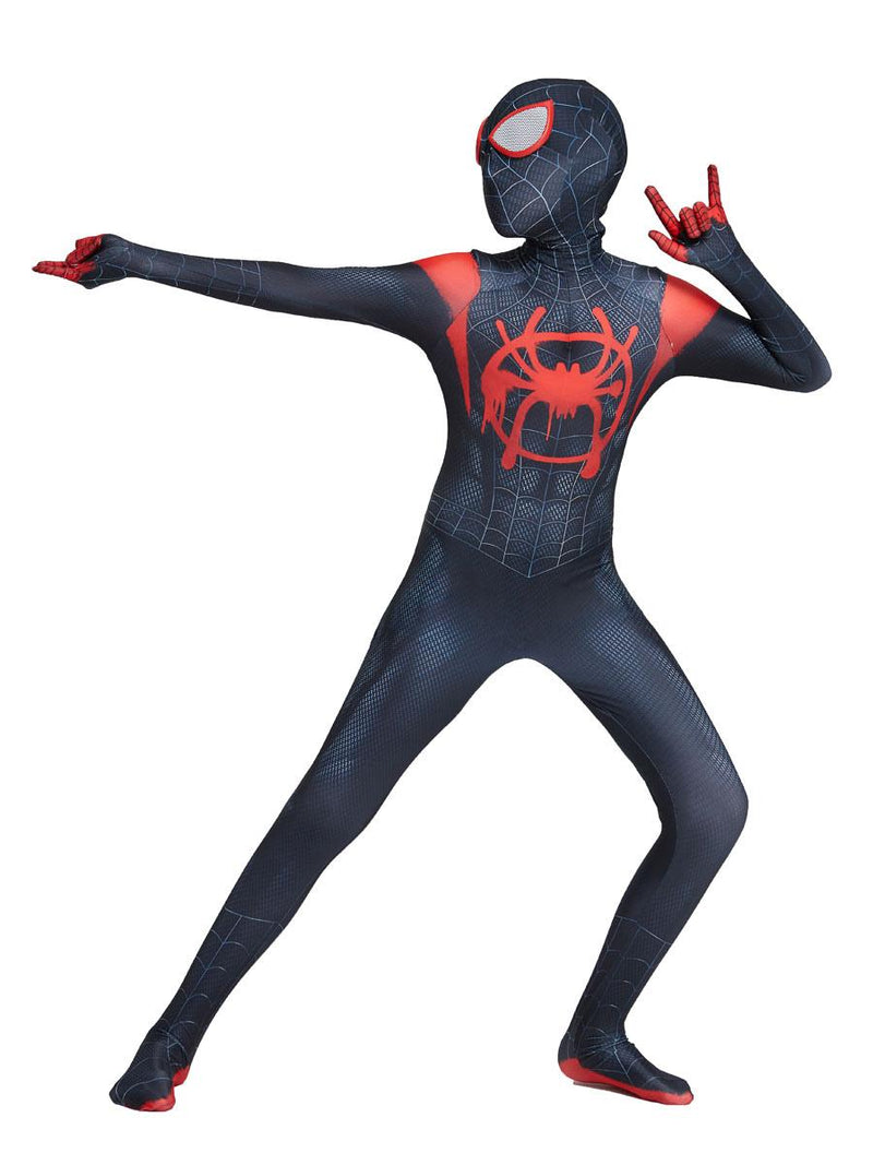 Marvel Comics Cosplay Spider-Man Into the Spider-Verse Miles Morales Children Kid's Cosplay Costumes