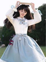 Hatsune Miku Collab White Long Sleeved Blouse with Free Bow Tie