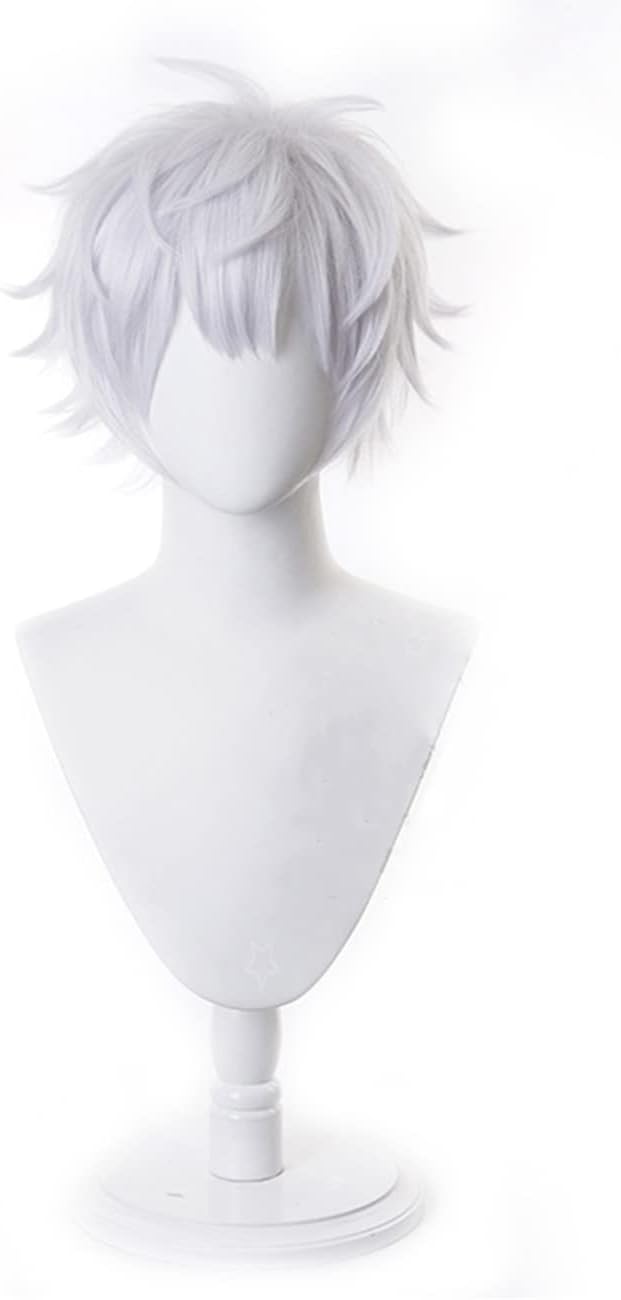 Jujutsu Kaisen Carnival Halloween Party Props Satoru Gojou with Sunglasses Cosplay Wig Heat Resistant Synthetic Hair