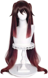 Genshin Impact Carnival Halloween Party Props HuTao Cosplay Wig + Wig Hat Heat Resistant Synthetic Hair