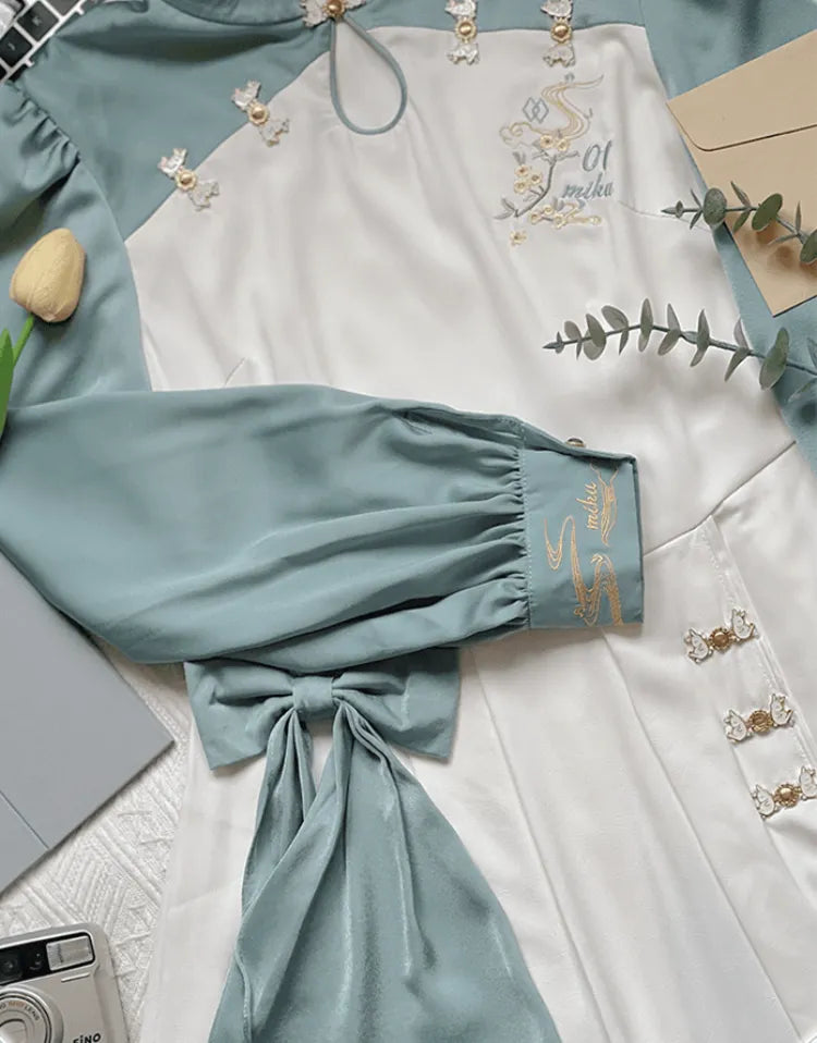 Hatsune Miku Collab Osmanthus Fragrans Embroidery Dress Ombre Handkerchief Hem