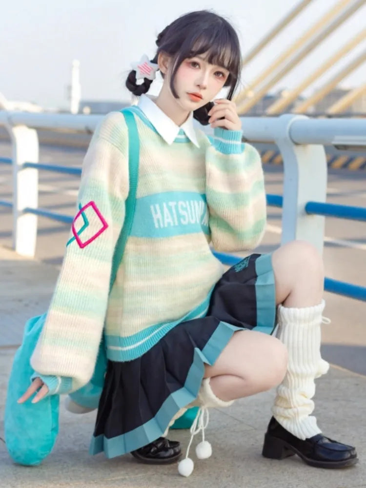 Hatsune Miku Collab Striped Pattern Sweater