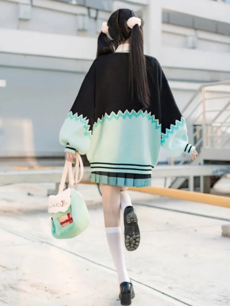 Hatsune Miku Collab Colorblock Design Sweater