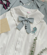 Hatsune Miku Collab White Long Sleeved Blouse with Free Bow Tie