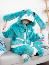 Hatsune Miku Winter Pajama Super Long Ponytails Hood Sleepwear