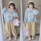 Cinnamoroll Blue V-neck Sweater