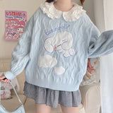 Cinnamoroll Blue V-neck Sweater