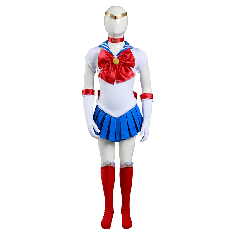 Anime Sailor Moon Halloween Carnival Suit Tsukino Usagi Cosplay Costume Kids Grils Dress Outfits