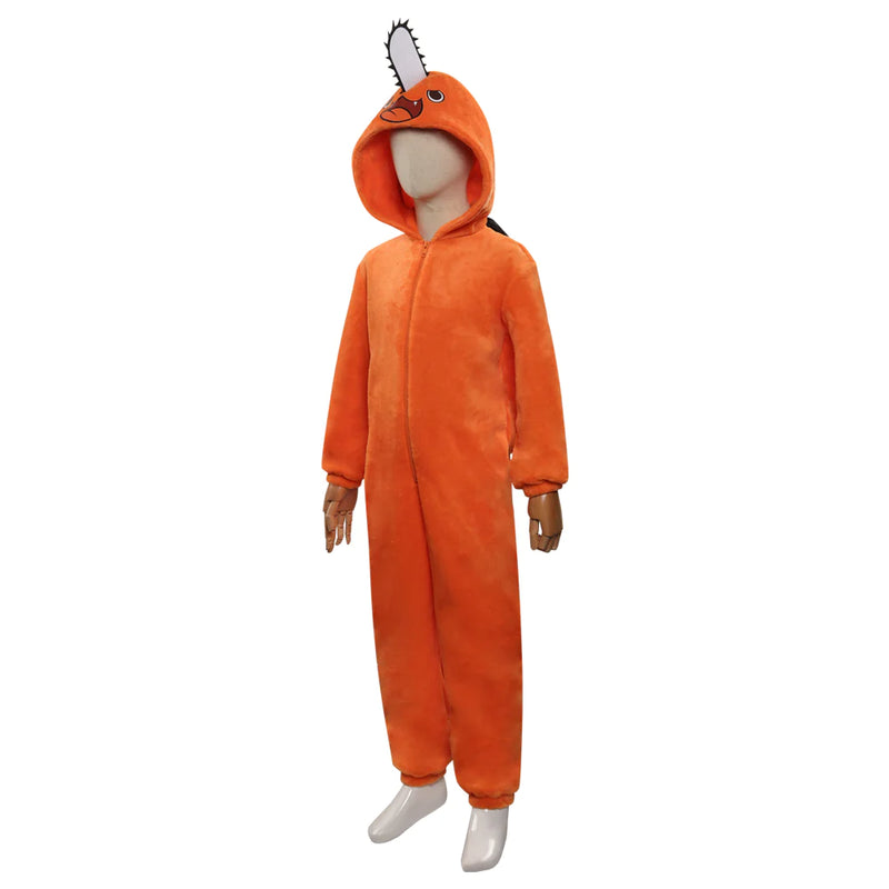 Kids Children Chainsaw Man-Pochita Cosplay Costume Jumpsuit Pajamas Sleepwear Halloween Carnival Suit