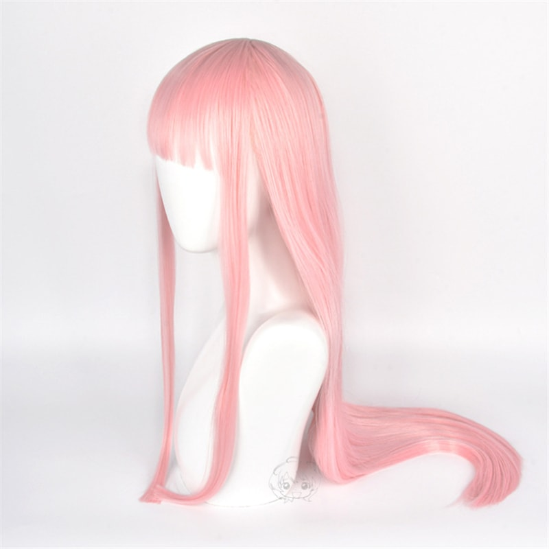 Darling in The Franxx Zero Two 02 Cosplay Wig Long Pink Heat Resistant Synthetic Hair