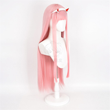 Darling in The Franxx Zero Two 02 Cosplay Wig Long Pink Heat Resistant Synthetic Hair