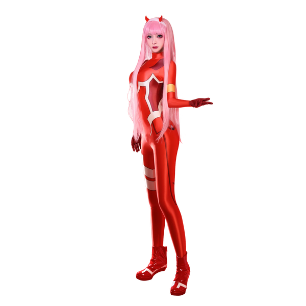 DARLING In The FRANXX Zero Two Code:002 Plugsuit Jumpsuit Cosplay Costume  Red