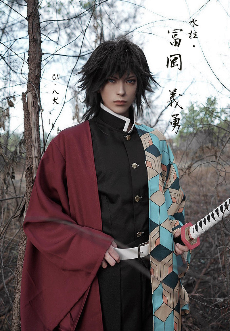 Demon Slayer: Kimetsu No Yaiba Tomioka Giyuu Outfit Cosplay Costume Halloween Carnival Suit