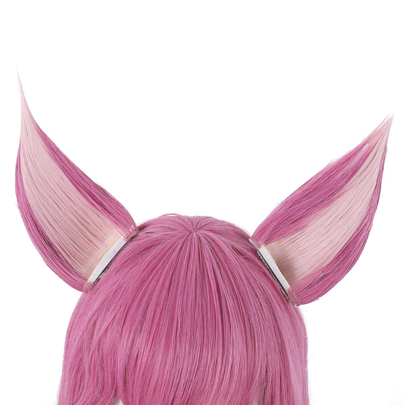 LOL Ahri The Nine-Tailed Fox Cosplay Wig With Ears Heat Resistant Synthetic Hair