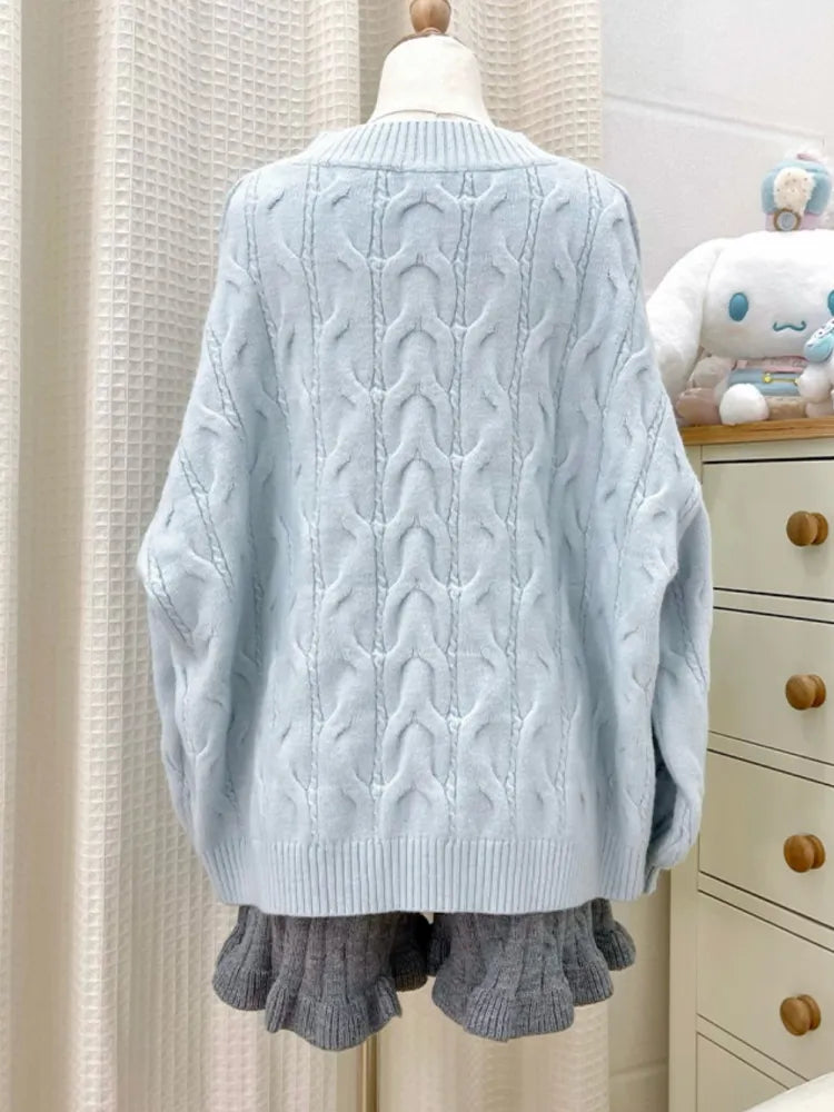 Cinnamoroll Blue V-neck Sweater