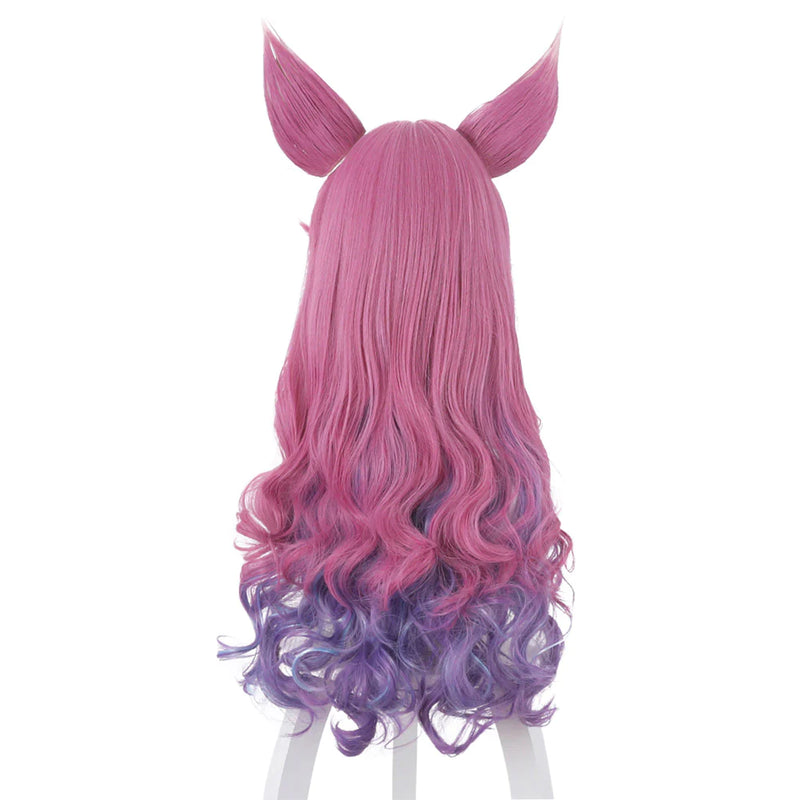 LOL Ahri The Nine-Tailed Fox Cosplay Wig With Ears Heat Resistant Synthetic Hair