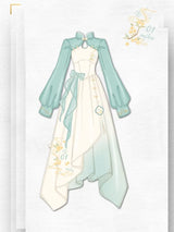 Hatsune Miku Collab Osmanthus Fragrans Embroidery Dress Ombre Handkerchief Hem