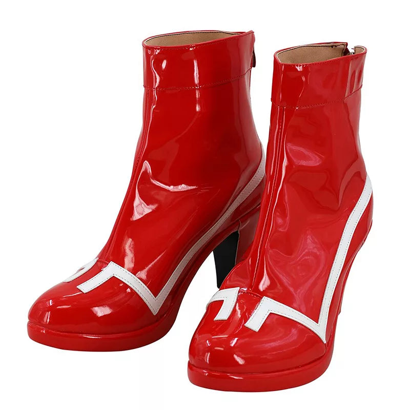 DARLING In The FRANXX 02 Zero Two Red Suit High Heel Cosplay Shoes Boots