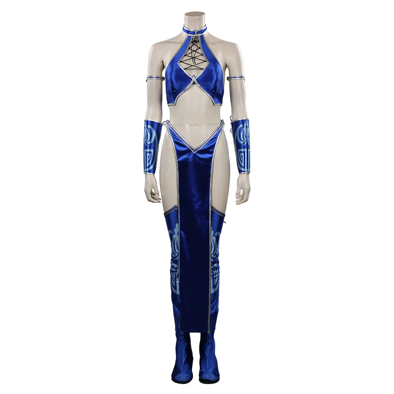 Mortal Kombat Kitana Cosplay Costume Outfits Halloween Carnival Suit