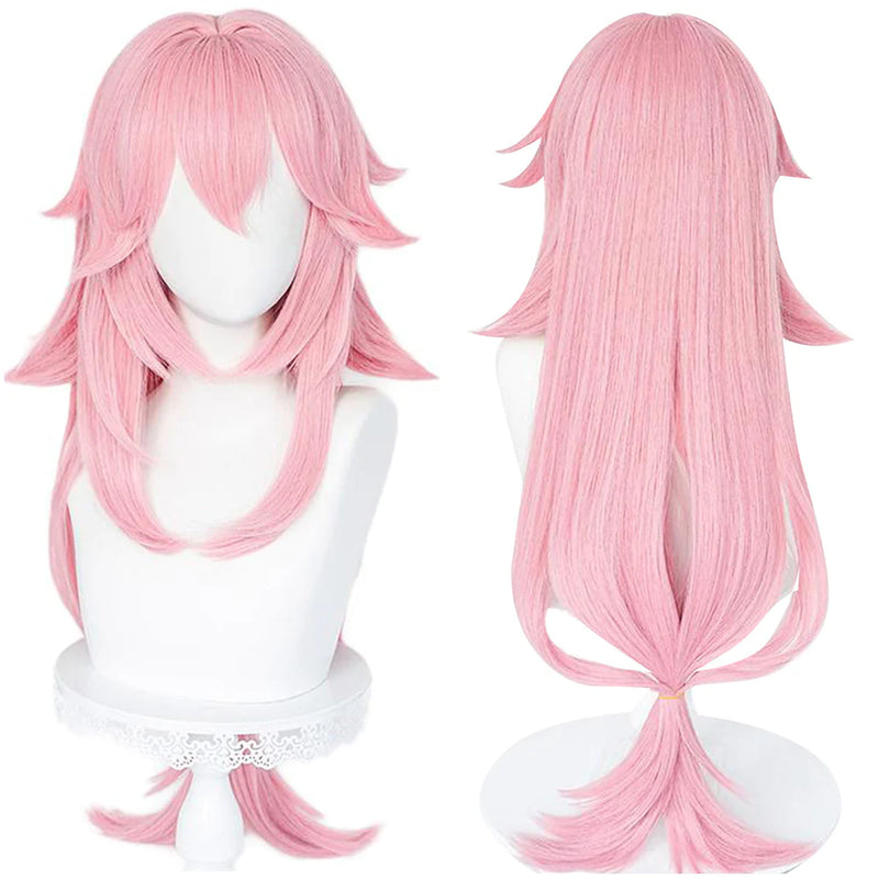 Genshin Impact Yae Miko Cosplay Wig Heat Resistant Synthetic Hair Carnival Halloween Party Props