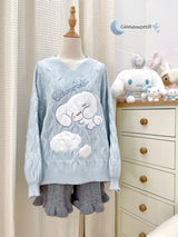 Cinnamoroll Blue V-neck Sweater