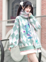 Hatsune Miku Harlequin Pattern Sweater