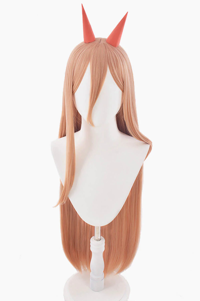 Power Blonde Orange Long Wig Cosplay Wig Chainsaw Man Cosplay Costume