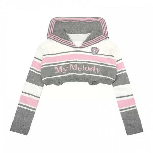 My Melody Sailor Collar Knitted Top