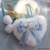 Cinnamoroll Inspired Heart Shape Bowknot Plush Bag