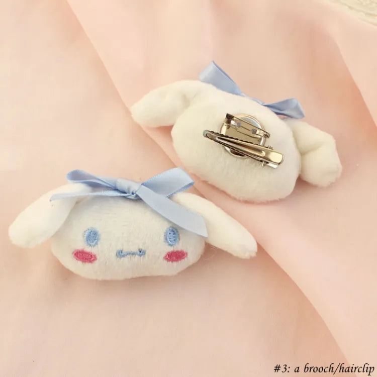 Cinnamoroll Inspired Bowknot Fluffy Hair Rings/Hairclip/Brooch