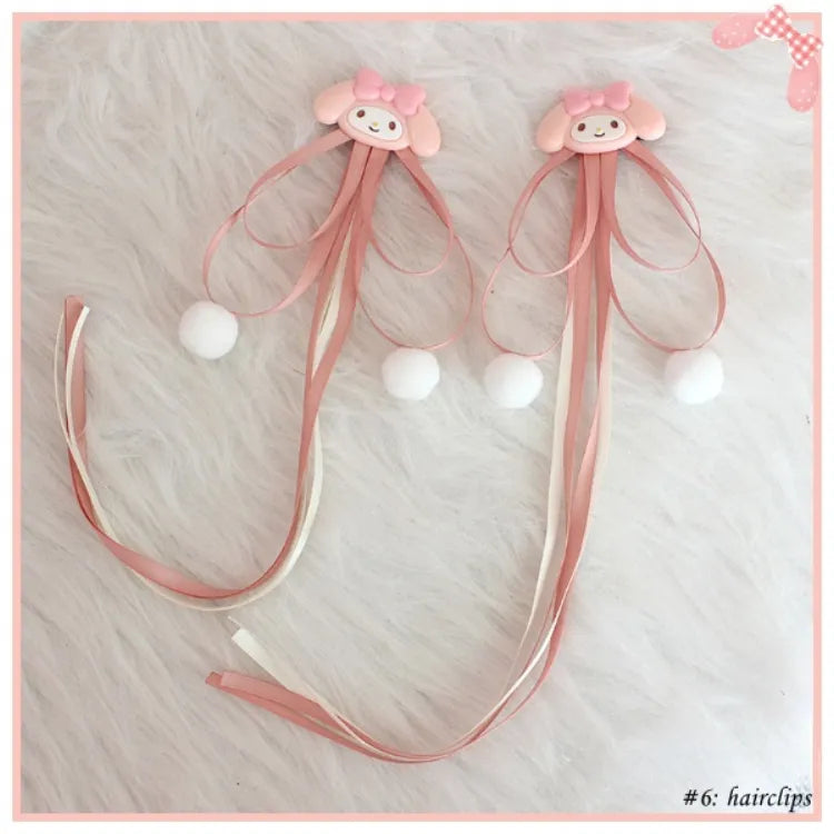 Inspired My Melody Hairclip/KC/Necklace/Choker/Wristcuffs